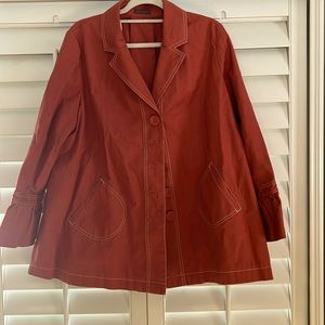 Wrap London Cotton/Linen Swing Jacket with Tuckered Sleeves